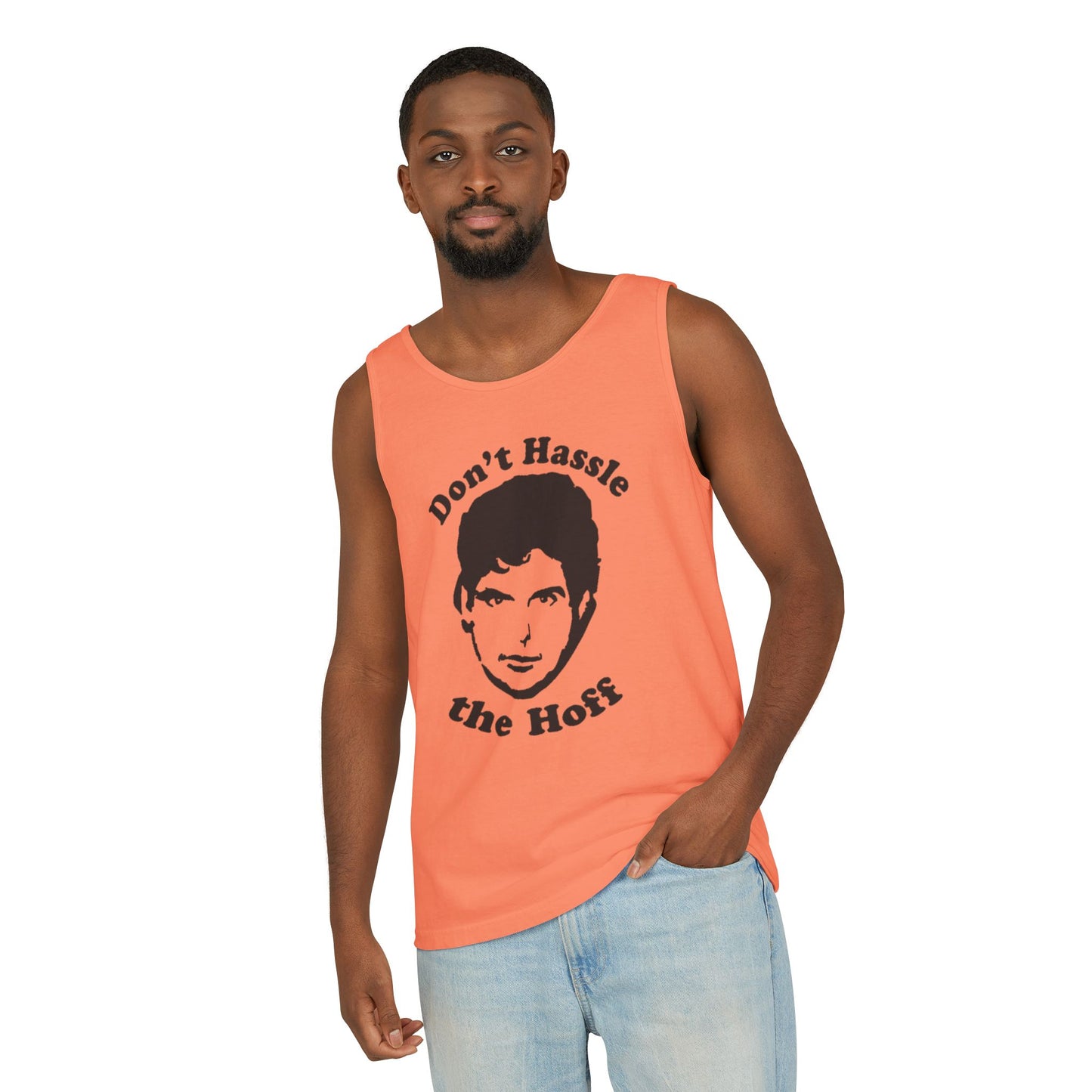 Retro Graphic Tank Top - Don't Hassle the Hoff, Summer Classic, Unisex Apparel, Casual Outfit, Beachwear, Gift Idea