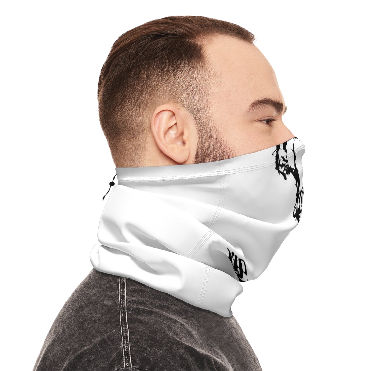 Skull Winter Neck Gaiter With Drawstring