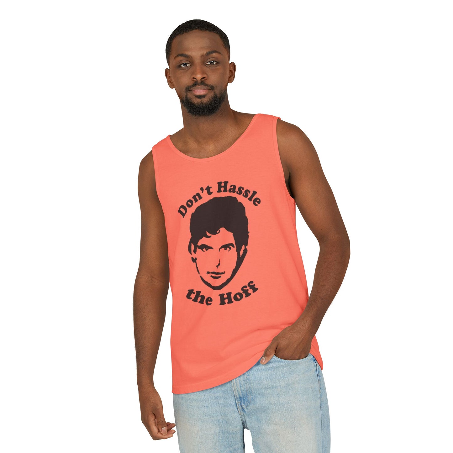 Retro Graphic Tank Top - Don't Hassle the Hoff, Summer Classic, Unisex Apparel, Casual Outfit, Beachwear, Gift Idea