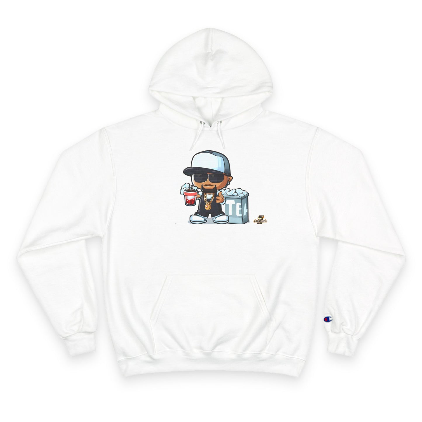 Champion Hoodie - Rapper Drinking Ice T Graphic Design