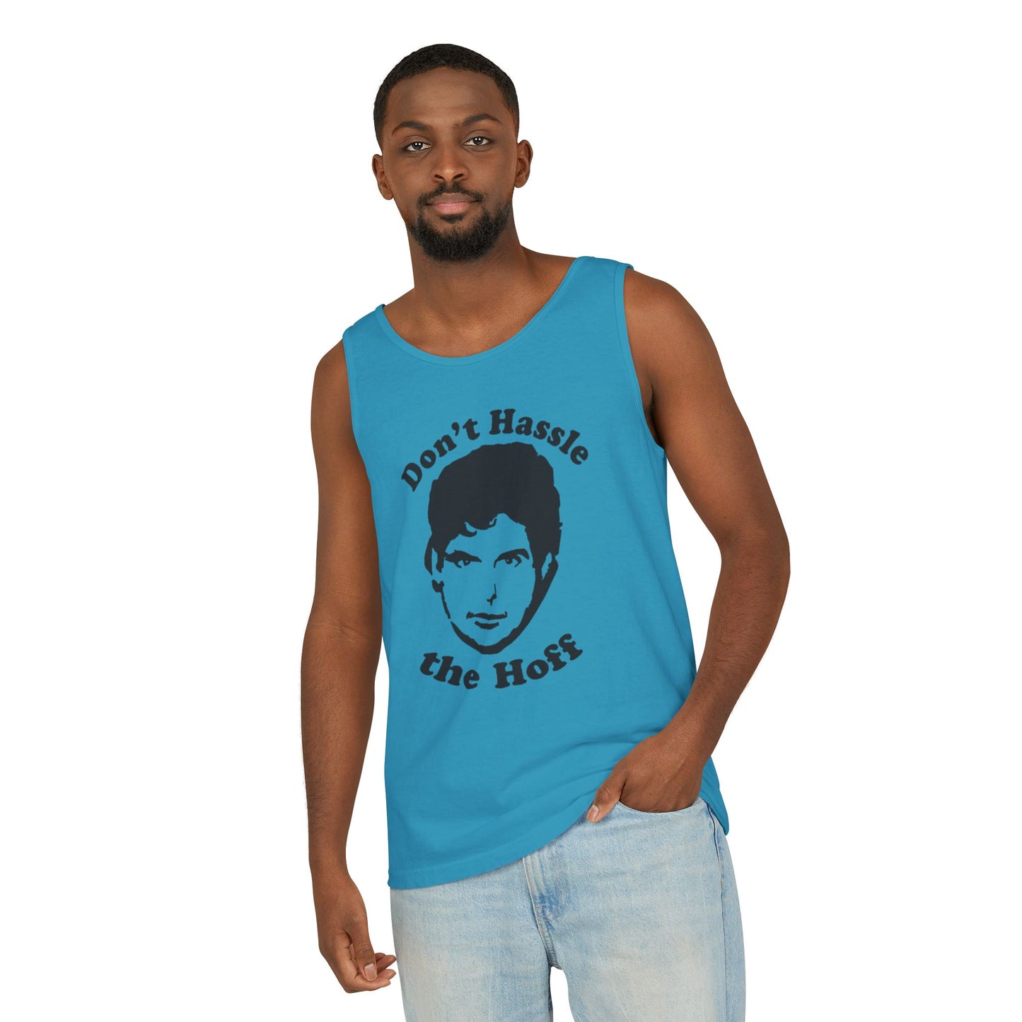 Retro Graphic Tank Top - Don't Hassle the Hoff, Summer Classic, Unisex Apparel, Casual Outfit, Beachwear, Gift Idea