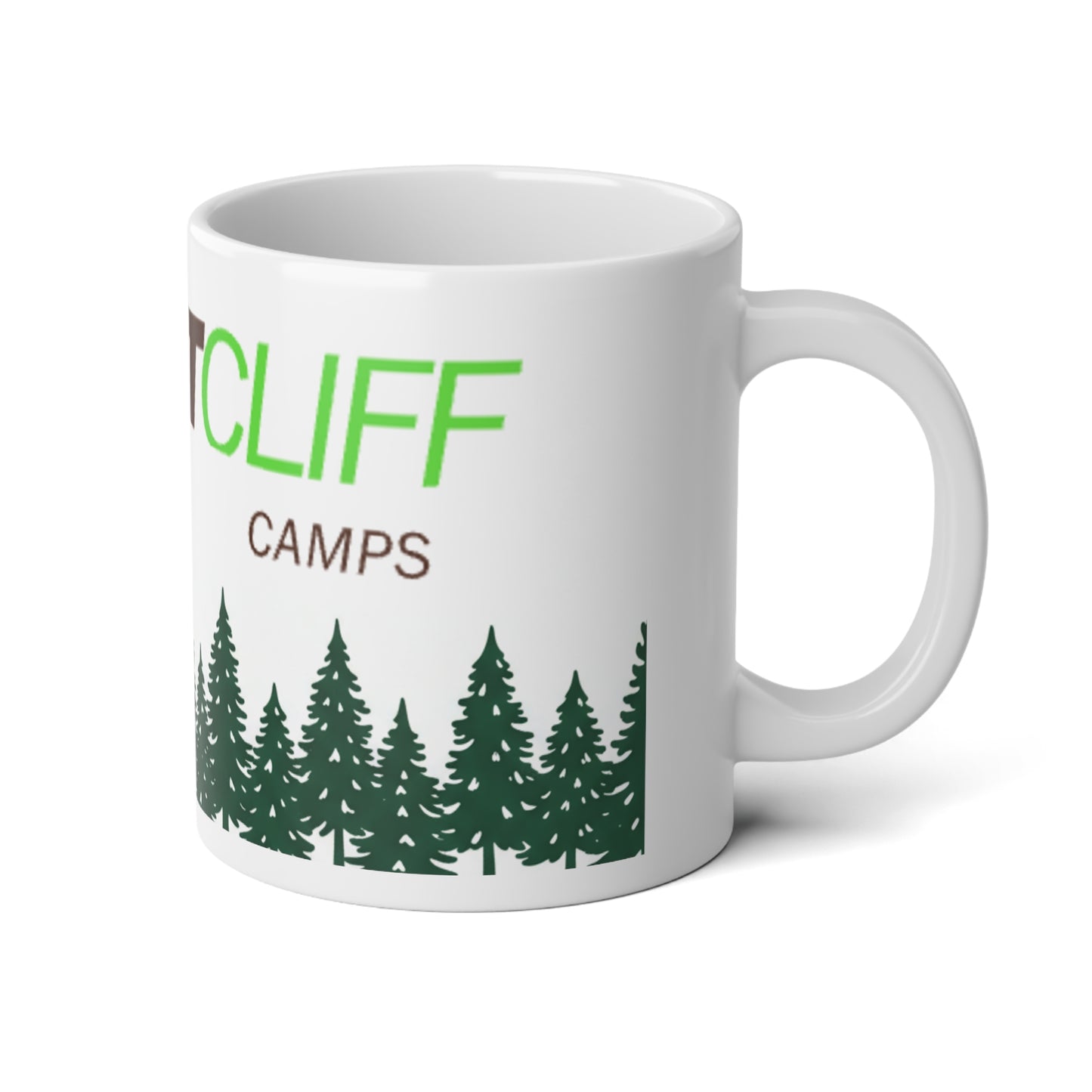 Forest Cliff Camping 20oz Jumbo Mug — Pine Tree Outdoor Coffee Cup