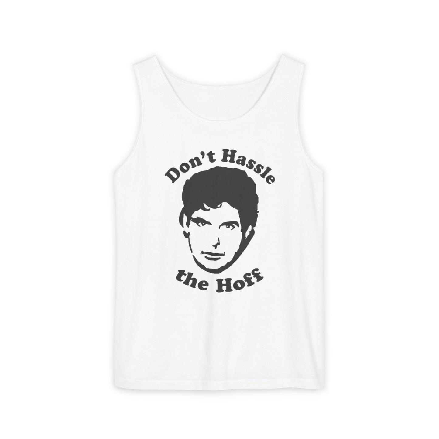 Retro Graphic Tank Top - Don't Hassle the Hoff, Summer Classic, Unisex Apparel, Casual Outfit, Beachwear, Gift Idea