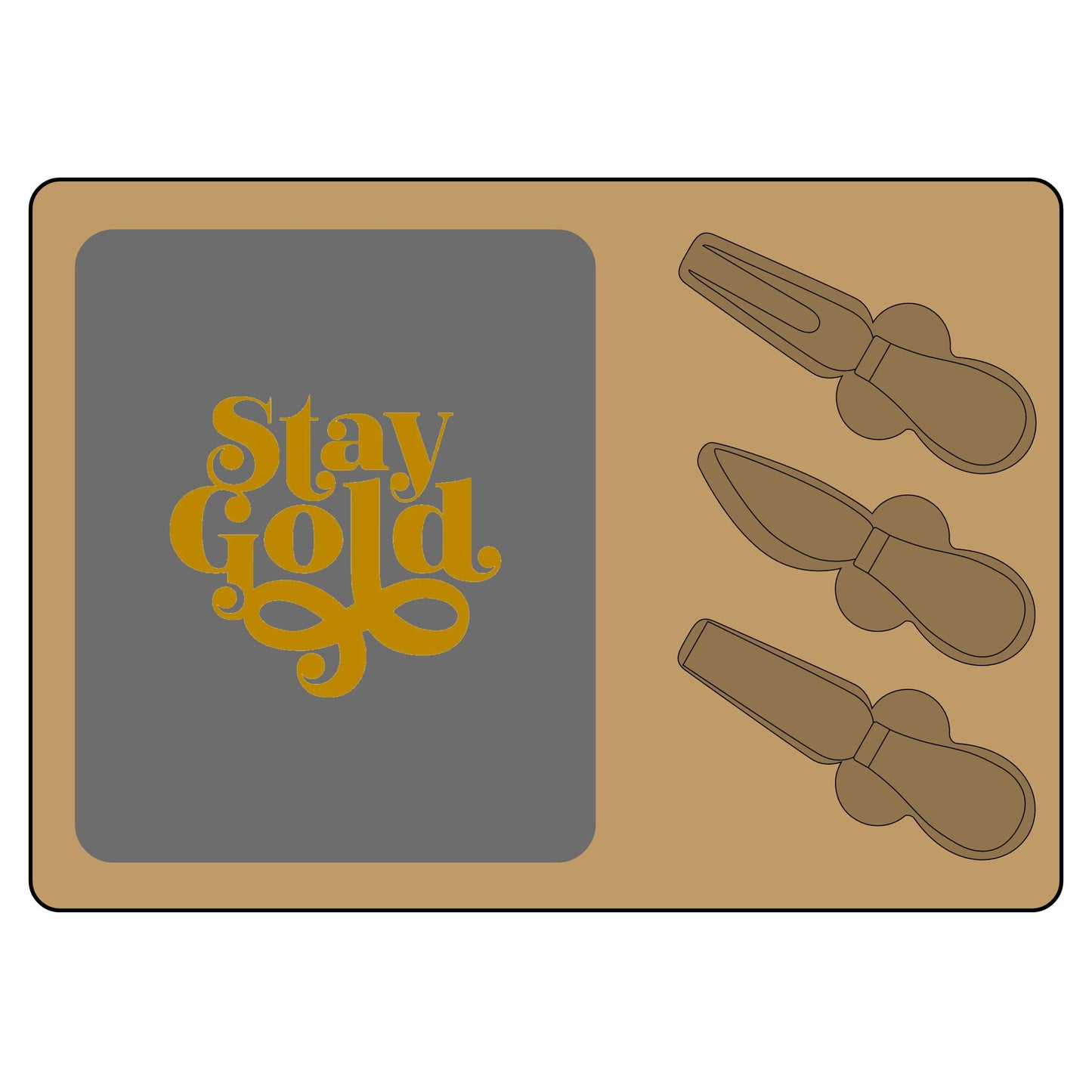 Charcuterie Board Engraved Stay Gold