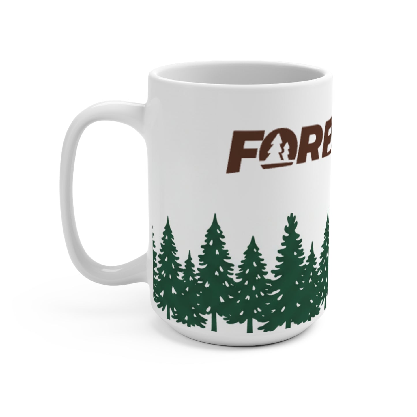 Forestcliff Camps 15oz Coffee Mug – Pine Tree Campfire Camping Gift